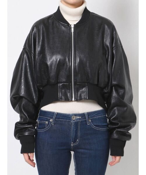 GYDA（ジェイダ）の「GYDA PATTERN ショートBZ（ブルゾン・レディース・ブラック/オフホワイト・FREE）」の12枚目の写真