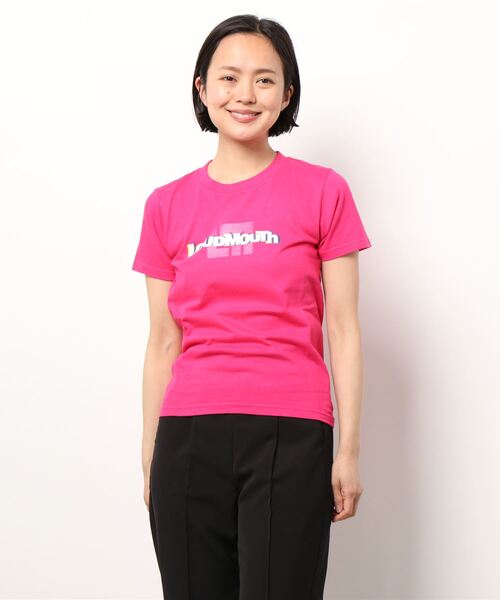 Loudmouth(ラウドマウス)の「LOUDMOUTH/ラウドマウス ゴルフウェア ブランドロゴ 5.6オンス ヘビーウェイト 半袖 Tシャツ(Tシャツ/カットソー・レディース・グレー/ブラック/ライトグリーン/ホワイト/ピンク・M/L/LL/S)」の5枚目の写真