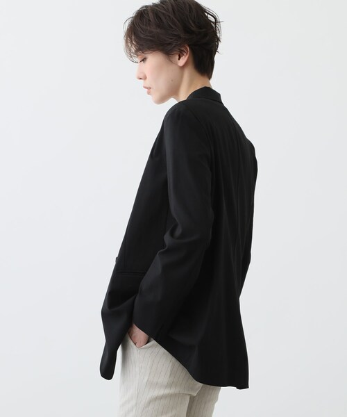 【otonaMUSE4月号掲載商品/UVケア/接触冷感】麻混テーラードサマーダブルジャケット