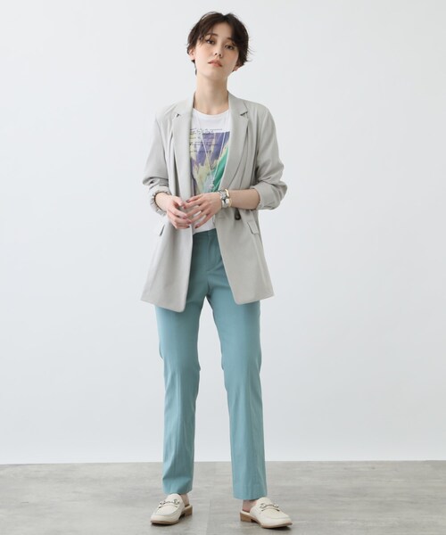 【otonaMUSE4月号掲載商品/UVケア/接触冷感】麻混テーラードサマーダブルジャケット