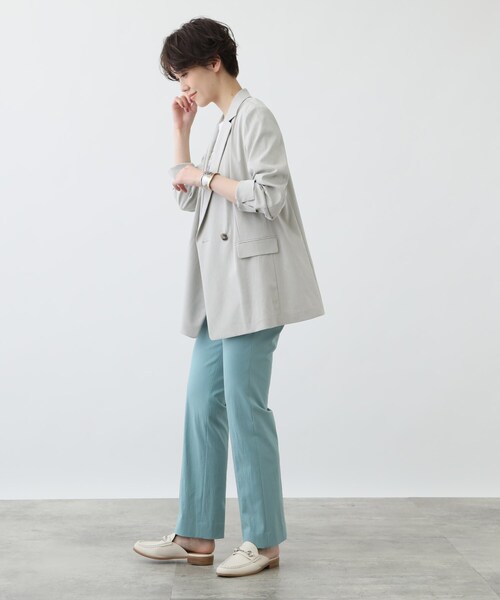 【otonaMUSE4月号掲載商品/UVケア/接触冷感】麻混テーラードサマーダブルジャケット