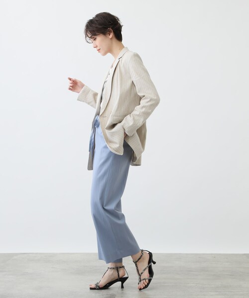 【otonaMUSE4月号掲載商品/UVケア/接触冷感】麻混テーラードサマーダブルジャケット