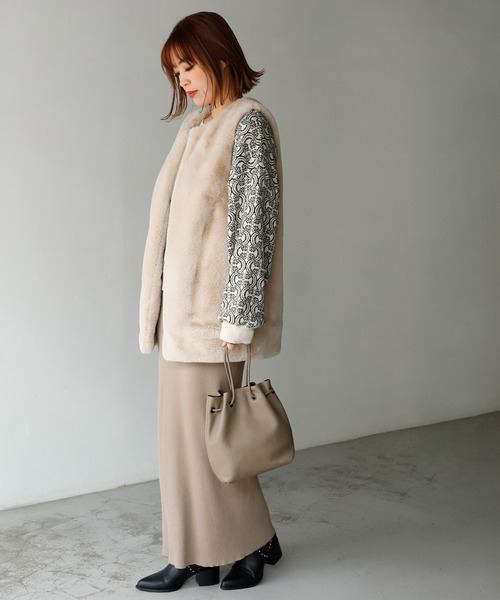 VitaFelice（ヴィータフェリーチェ）の「本革巾着ミニバッグ（ショルダーバッグ・レディース・ブラック/オフホワイト/ベージュ系その他・FREE）」の13枚目の写真