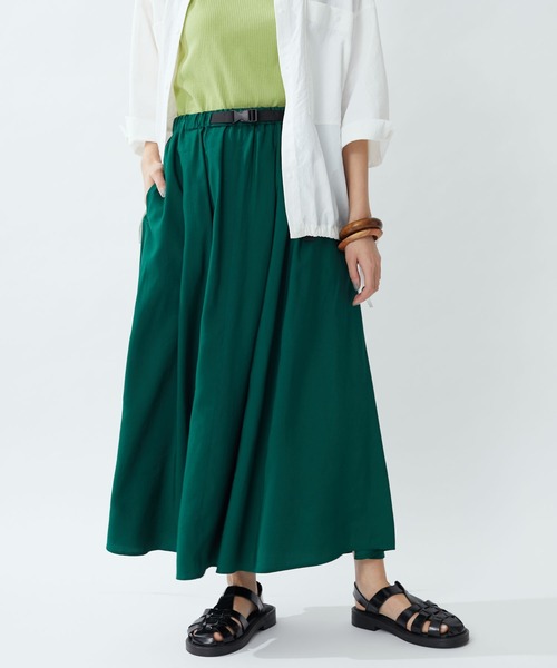 CRAFT STANDARD BOUTIQUE(クラフトスタンダードブティック)の「アジャストベルトスカート *◆(スカート・レディース・ベージュ/グリーン・FREE)」の2枚目の写真
