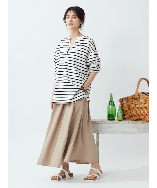 CRAFT STANDARD BOUTIQUE(クラフトスタンダードブティック)の「アジャストベルトスカート *◆(スカート・レディース・ベージュ/グリーン・FREE)」の3枚目の写真