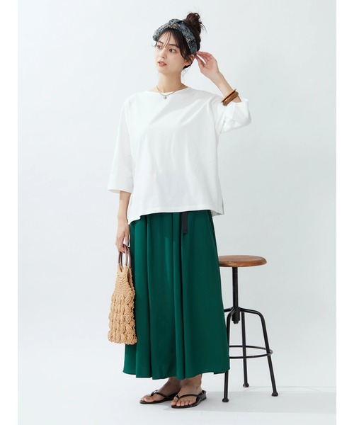 CRAFT STANDARD BOUTIQUE(クラフトスタンダードブティック)の「アジャストベルトスカート *◆(スカート・レディース・ベージュ/グリーン・FREE)」の10枚目の写真