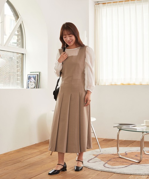 CHAN ME（チャンミ）の「ボックスプリーツジャンパースカート