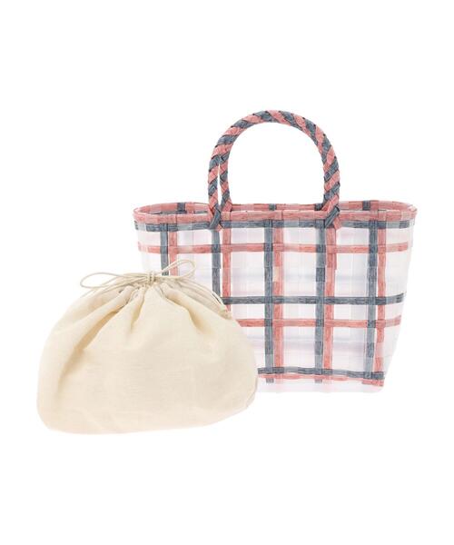 Green Parks(グリーンパークス)の「プラカゴバッグ 小(トートバッグ・レディース・ピンク/グリーン・FREE)」の7枚目の写真