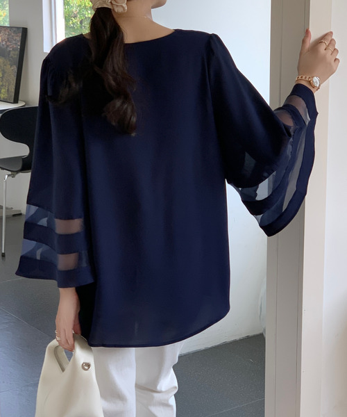 emi+(エミプラス)の「袖レースドッキングカットソー(Tシャツ/カットソー・レディース・ブラック/ブルー/ホワイト・M/L)」の17枚目の写真