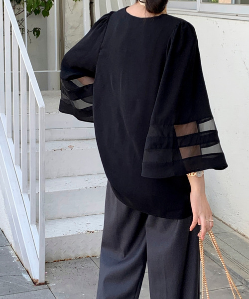 emi+(エミプラス)の「袖レースドッキングカットソー(Tシャツ/カットソー・レディース・ブラック/ブルー/ホワイト・M/L)」の18枚目の写真