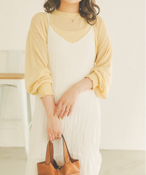 Ambre Neige(アンブルネージュ)の「シアークロップドニット/【WEB/EC限定商品】(ニット/セーター・レディース・ベージュ/ライトベージュ/アイボリー・FREE)」の6枚目の写真