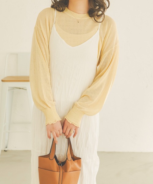 Ambre Neige(アンブルネージュ)の「シアークロップドニット/【WEB/EC限定商品】(ニット/セーター・レディース・ベージュ/ライトベージュ/アイボリー・FREE)」の15枚目の写真