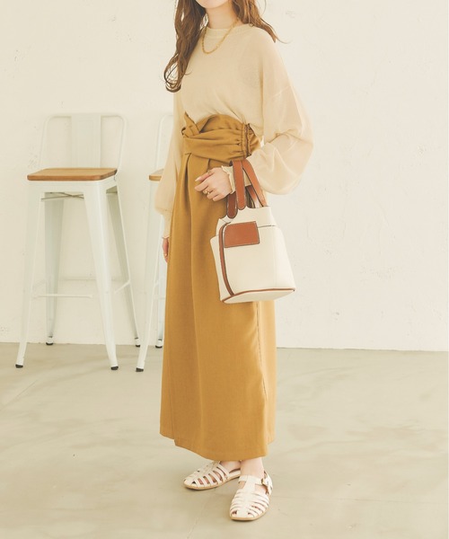 Ambre Neige(アンブルネージュ)の「シアークロップドニット/【WEB/EC限定商品】(ニット/セーター・レディース・ベージュ/ライトベージュ/アイボリー・FREE)」の21枚目の写真