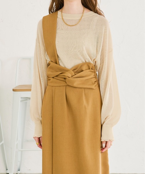 Ambre Neige(アンブルネージュ)の「シアークロップドニット/【WEB/EC限定商品】(ニット/セーター・レディース・ベージュ/ライトベージュ/アイボリー・FREE)」の16枚目の写真