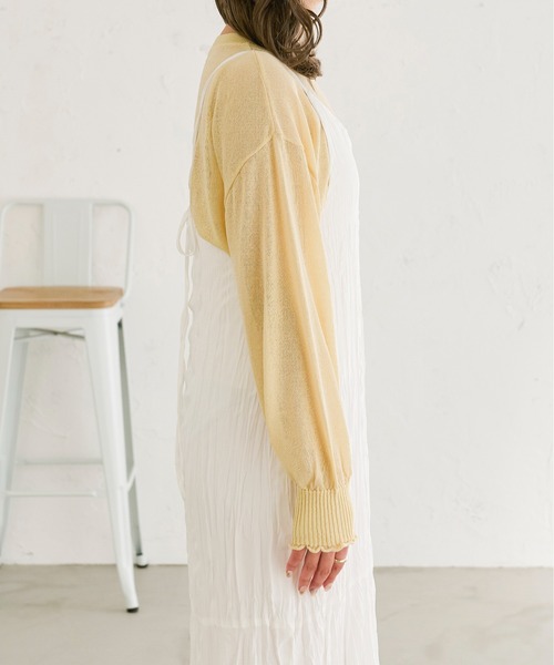 Ambre Neige(アンブルネージュ)の「シアークロップドニット/【WEB/EC限定商品】(ニット/セーター・レディース・ベージュ/ライトベージュ/アイボリー・FREE)」の14枚目の写真