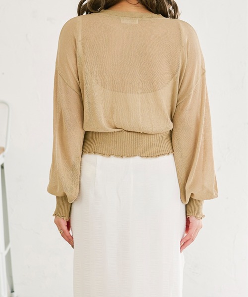 Ambre Neige(アンブルネージュ)の「シアークロップドニット/【WEB/EC限定商品】(ニット/セーター・レディース・ベージュ/ライトベージュ/アイボリー・FREE)」の17枚目の写真