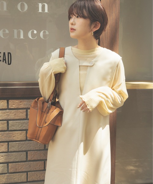 Ambre Neige(アンブルネージュ)の「シアークロップドニット/【WEB/EC限定商品】(ニット/セーター・レディース・ベージュ/ライトベージュ/アイボリー・FREE)」の5枚目の写真