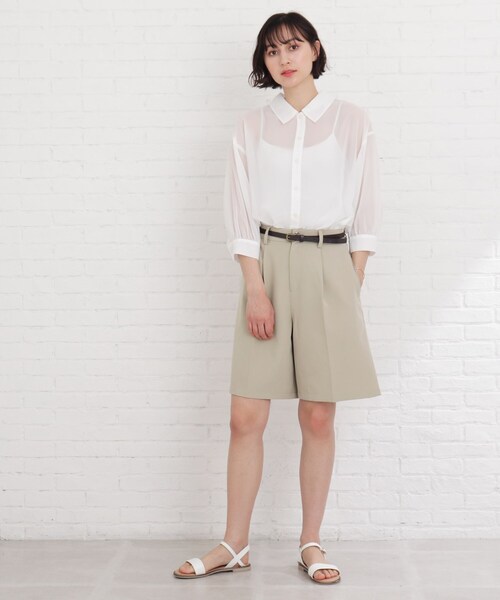 Cutie Blonde（キューティーブロンド）の「◆【S-L】シアーバックリボンブラウス（シャツ/ブラウス・レディース・ライトブルー/オフホワイト/ダークオレンジ・01/02/03）」の16枚目の写真