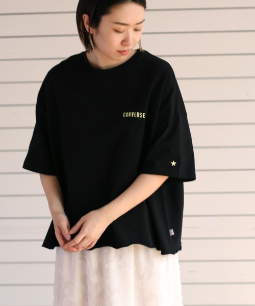 CONVERSE(コンバース)の「【CONVERSE ALLSTAR】ネオンカラーバックプリントTee(Tシャツ/カットソー・レディース・ホワイト/ブラック/ホワイト系その他/ブラック系その他・M)」の5枚目の写真