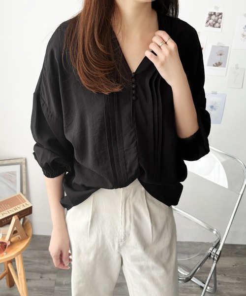 くるみボタンブラウス（シャツ/ブラウス）｜Amulet