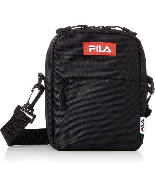 FILA(フィラ)の「FILA/フィラ バッグ ブランドロゴ刺繍 ダブルファスナー サコッシュ メッシュ ボックスロゴ ミニショルダー(ショルダーバッグ・メンズ・ブラック/ブラック×パープル/ブラック×レッド・FREE)」の3枚目の写真