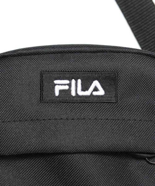 FILA(フィラ)の「FILA/フィラ バッグ ブランドロゴ刺繍 ダブルファスナー サコッシュ メッシュ ボックスロゴ ミニショルダー(ショルダーバッグ・メンズ・ブラック/ブラック×パープル/ブラック×レッド・FREE)」の4枚目の写真