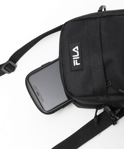 FILA(フィラ)の「FILA/フィラ バッグ ブランドロゴ刺繍 ダブルファスナー サコッシュ メッシュ ボックスロゴ ミニショルダー(ショルダーバッグ・メンズ・ブラック/ブラック×パープル/ブラック×レッド・FREE)」の9枚目の写真