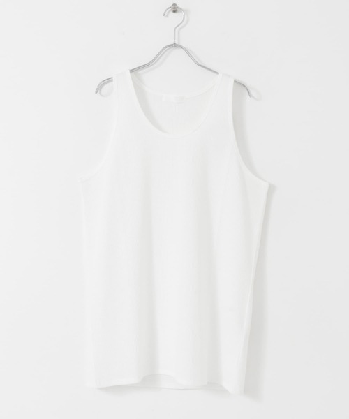 SENSE OF PLACE by URBAN RESEARCH（センスオブプレイスバイアーバンリサーチ）の「レイヤードワッフルタンクトップ（タンクトップ・メンズ・ブラック/ライトベージュ/ホワイト・MEDIUM/LARGE）」の2枚目の写真