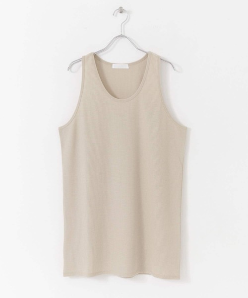 SENSE OF PLACE by URBAN RESEARCH（センスオブプレイスバイアーバンリサーチ）の「レイヤードワッフルタンクトップ（タンクトップ・メンズ・ブラック/ライトベージュ/ホワイト・MEDIUM/LARGE）」の6枚目の写真