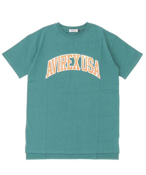 AVIREX（アヴィレックス）の「【WEB&DEPOT限定】COLLEGE LOGO ONE PIECE/ カレッジロゴワンピース（チュニック・レディース・パープル/グリーン/ホワイト・FREE）」の7枚目の写真