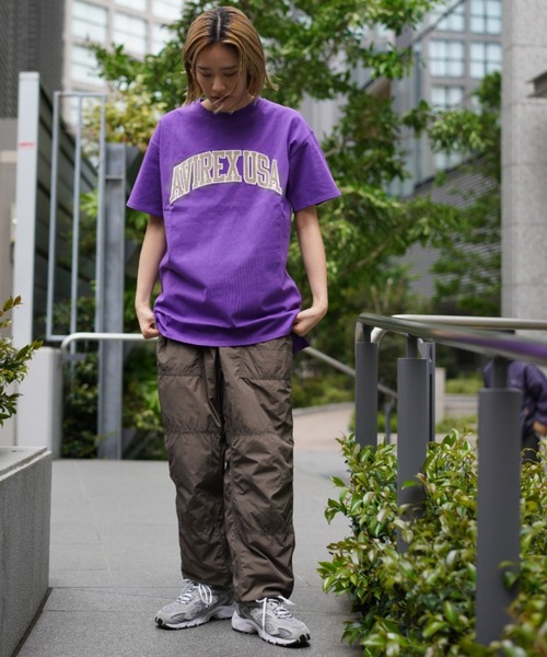 AVIREX（アヴィレックス）の「【WEB&DEPOT限定】COLLEGE LOGO ONE PIECE/ カレッジロゴワンピース（チュニック・レディース・パープル/グリーン/ホワイト・FREE）」の16枚目の写真