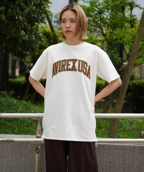 AVIREX（アヴィレックス）の「【WEB&DEPOT限定】COLLEGE LOGO ONE PIECE/ カレッジロゴワンピース（チュニック・レディース・パープル/グリーン/ホワイト・FREE）」の15枚目の写真