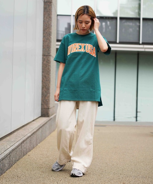 AVIREX（アヴィレックス）の「【WEB&DEPOT限定】COLLEGE LOGO ONE PIECE/ カレッジロゴワンピース（チュニック・レディース・パープル/グリーン/ホワイト・FREE）」の9枚目の写真