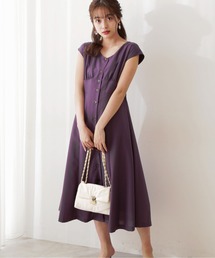 PROPORTION BODY DRESSING | Vネックフロント釦/1212240603(ワンピース)