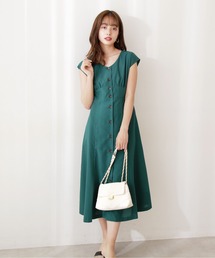 PROPORTION BODY DRESSING | Vネックフロント釦/1212240603(ワンピース)