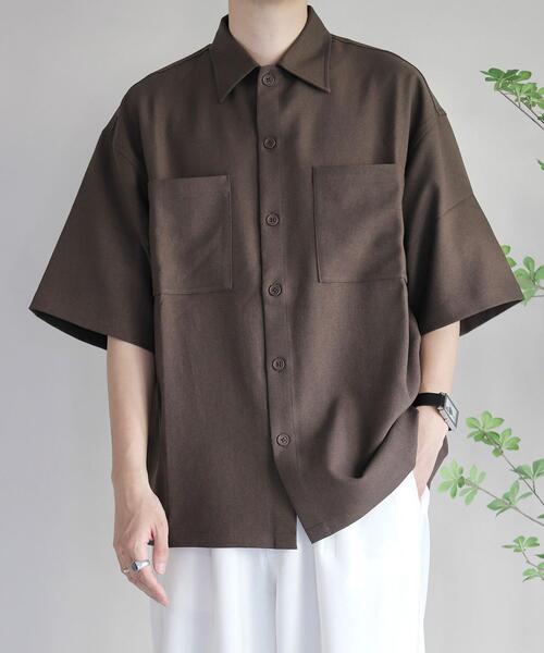 coen by Mr.SZK（コーエンバイミスタースズキ）の「オーバーサイズCPOシャツ【セットアップ対応】（シャツ/ブラウス・メンズ・ホワイト/ダークブラウン/ブラック/ダークグレー・M/XL/L/S）」の5枚目の写真