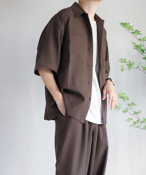 coen by Mr.SZK（コーエンバイミスタースズキ）の「オーバーサイズCPOシャツ【セットアップ対応】（シャツ/ブラウス・メンズ・ホワイト/ダークブラウン/ブラック/ダークグレー・M/XL/L/S）」の8枚目の写真