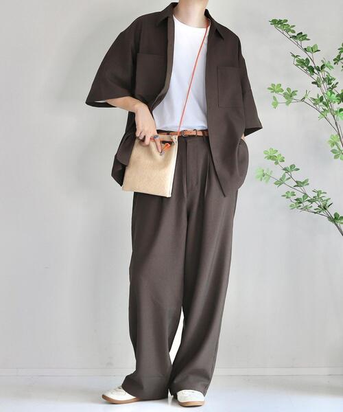 coen by Mr.SZK（コーエンバイミスタースズキ）の「オーバーサイズCPOシャツ【セットアップ対応】（シャツ/ブラウス・メンズ・ホワイト/ダークブラウン/ブラック/ダークグレー・M/XL/L/S）」の10枚目の写真