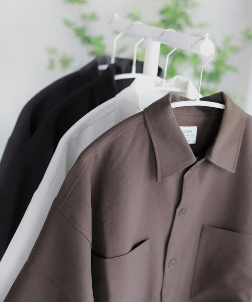 coen by Mr.SZK（コーエンバイミスタースズキ）の「オーバーサイズCPOシャツ【セットアップ対応】（シャツ/ブラウス・メンズ・ホワイト/ダークブラウン/ブラック/ダークグレー・M/XL/L/S）」の11枚目の写真