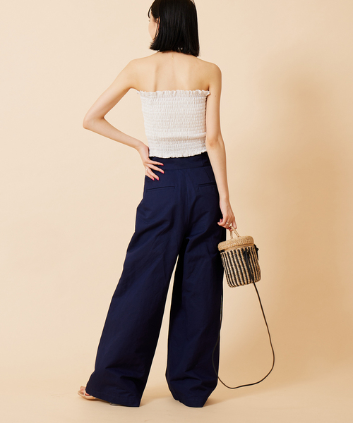 U by SPICK&SPAN(ユーバイスピックアンドスパン)の「ギンガムシャーリングベアトップ(チューブトップ・レディース・ホワイト/ブラック・FREE)」の19枚目の写真