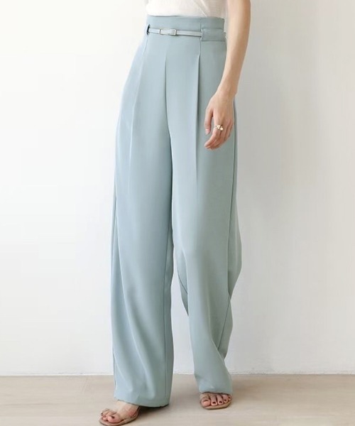 Futier land(フューティアランド)の「センタータックワイドパンツ(その他パンツ・レディース・アイボリー/グリーン/ブルー・MEDIUM/LARGE)」の5枚目の写真