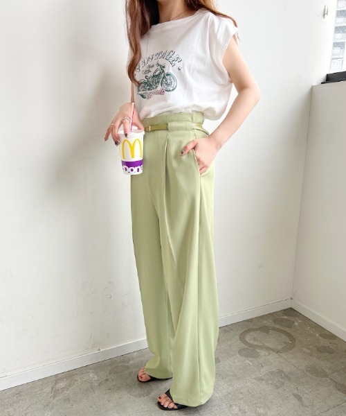 Futier land(フューティアランド)の「センタータックワイドパンツ(その他パンツ・レディース・アイボリー/グリーン/ブルー・MEDIUM/LARGE)」の22枚目の写真