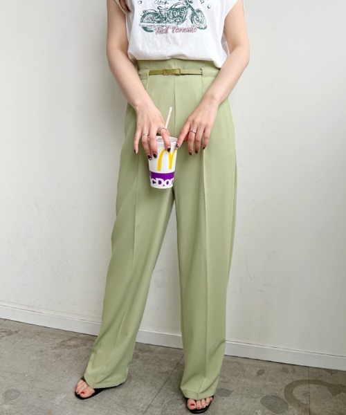 Futier land(フューティアランド)の「センタータックワイドパンツ(その他パンツ・レディース・アイボリー/グリーン/ブルー・MEDIUM/LARGE)」の20枚目の写真