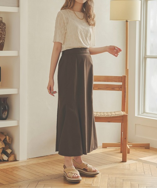 Ambre Neige(アンブルネージュ)の「シアーウェーブトップス/【WEB/EC限定商品】(Tシャツ/カットソー・レディース・ブラック/ダークブラウン/ベージュ/アイボリー・FREE)」の21枚目の写真