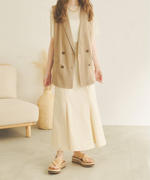 Ambre Neige(アンブルネージュ)の「シアーウェーブトップス/【WEB/EC限定商品】(Tシャツ/カットソー・レディース・ブラック/ダークブラウン/ベージュ/アイボリー・FREE)」の6枚目の写真