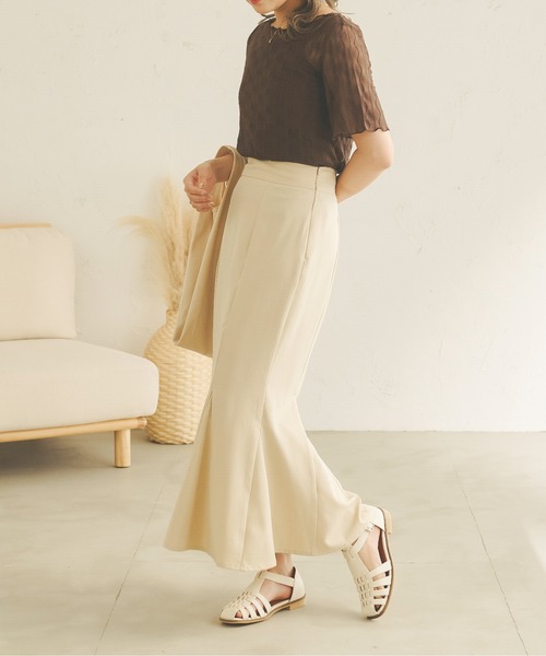 Ambre Neige(アンブルネージュ)の「シアーウェーブトップス/【WEB/EC限定商品】(Tシャツ/カットソー・レディース・ブラック/ダークブラウン/ベージュ/アイボリー・FREE)」の20枚目の写真