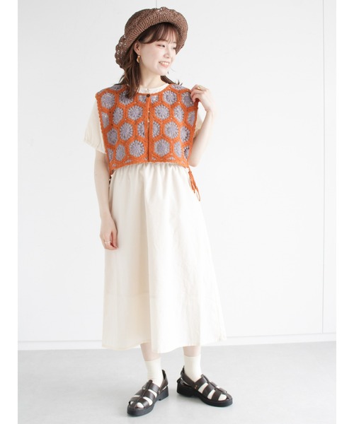 ehka sopo（エヘカソポ）の「モチーフレースサイドリボンベスト（ベスト・レディース・ブラウン/グレー/グリーン/キナリ・ﾌﾘ-）」の18枚目の写真