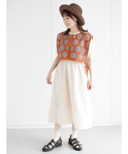 ehka sopo（エヘカソポ）の「モチーフレースサイドリボンベスト（ベスト・レディース・ブラウン/グレー/グリーン/キナリ・ﾌﾘ-）」の19枚目の写真