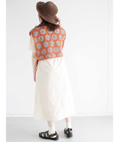 ehka sopo（エヘカソポ）の「モチーフレースサイドリボンベスト（ベスト・レディース・ブラウン/グレー/グリーン/キナリ・ﾌﾘ-）」の21枚目の写真