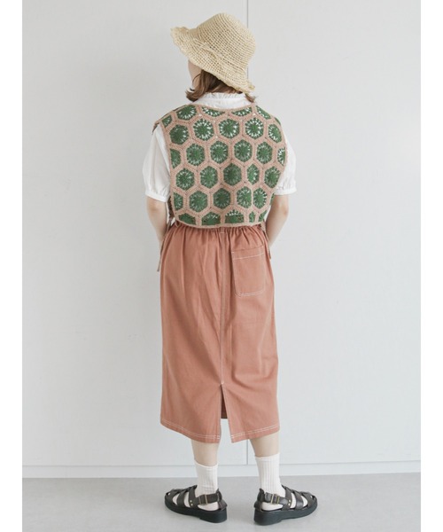 ehka sopo（エヘカソポ）の「モチーフレースサイドリボンベスト（ベスト・レディース・ブラウン/グレー/グリーン/キナリ・ﾌﾘ-）」の7枚目の写真